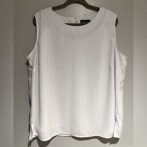 Notations Clothing Co. Women’s 1X Bright White Layered Sleeveless Blouse